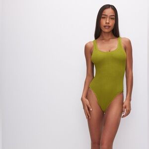 Good American Chartreuse Always Fits Scoop One-Piece Swimsuit